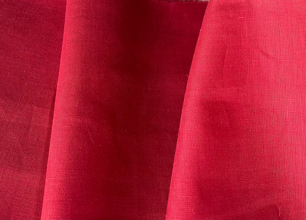 Semi-Sheer Brick Red Handkerchief Linen (Made in Belgium)