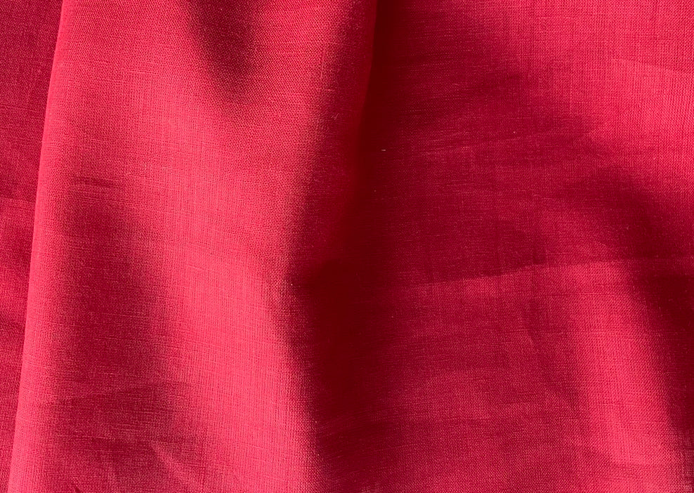 Semi-Sheer Brick Red Handkerchief Linen (Made in Belgium)