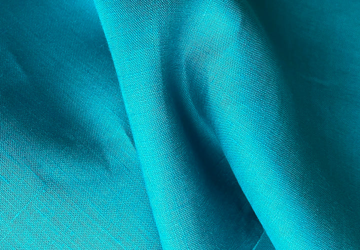 Mid-Weight Brilliant Turquoise Linen (Made in Poland)