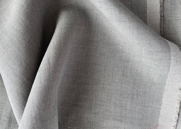 Mid-Weight Greyed Putty Linen  (Made in Italy)
