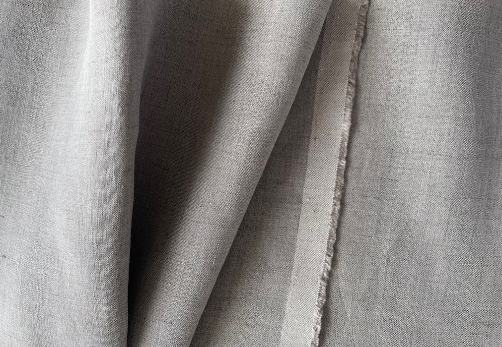 Mid-Weight Greyed Putty Linen  (Made in Italy)