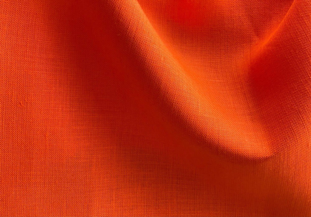 Mid-Weight Clear Mandarin Orange Linen (Made in Poland)
