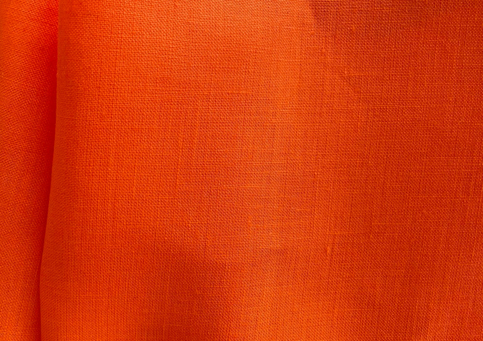 Mid-Weight Clear Mandarin Orange Linen (Made in Poland)