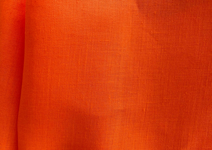 Mid-Weight Clear Mandarin Orange Linen (Made in Poland)
