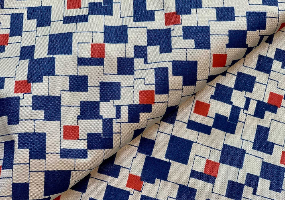 Geometric Jigsaw Twill Rayon Blend Lining