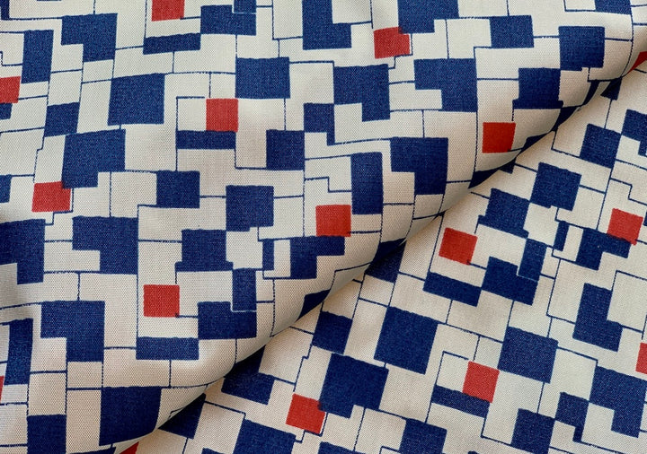 Geometric Jigsaw Twill Rayon Blend Lining