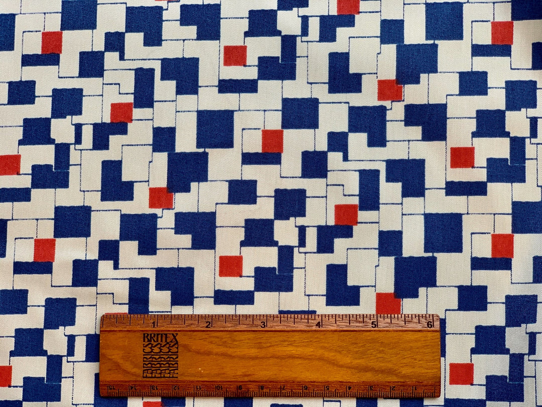 Geometric Jigsaw Twill Rayon Blend Lining