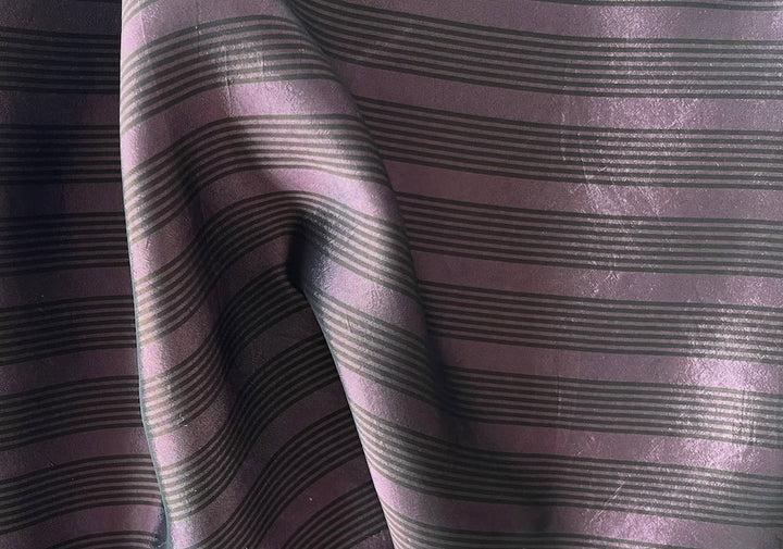 Mulberry & Black Striped Rayon Bemberg Lining (Made in Italy)