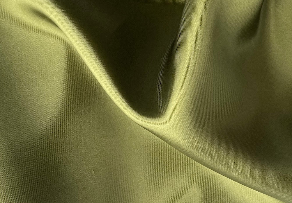 Olive Moss Rayon Bemberg Satin Twill Lining (Made in Italy)