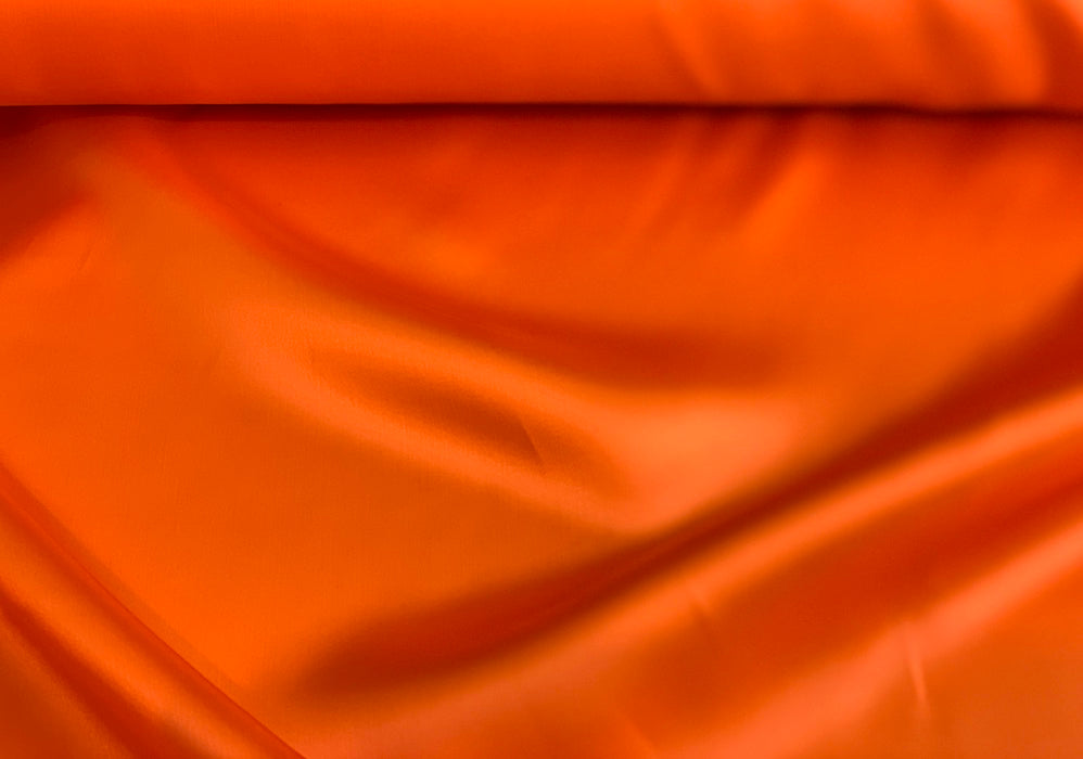 Tiger Orange Satin Viscose Twill Lining (Made in Italy)