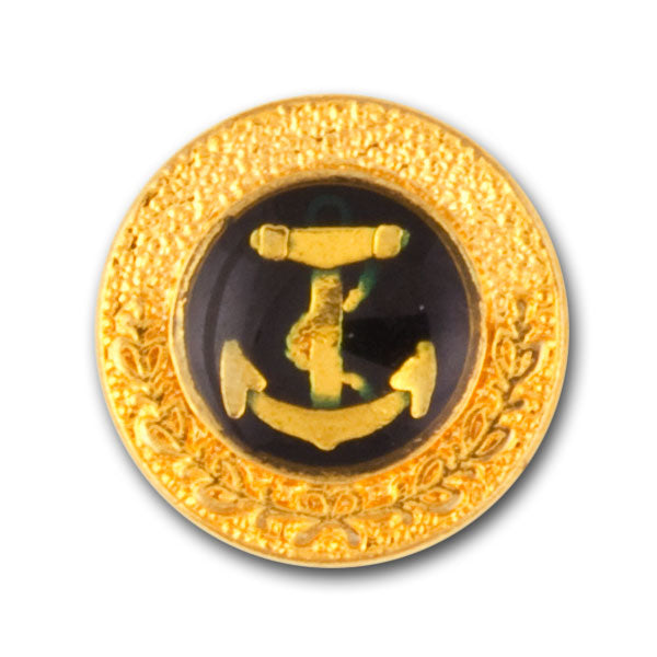 5/8" In-The-Navy & Gold Metal Button