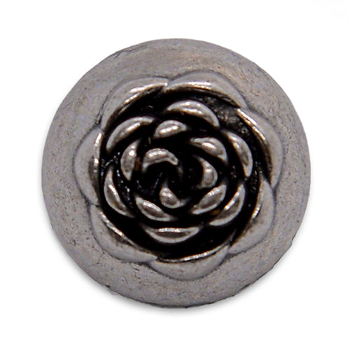 Sliver Floral Metal Button (Made in Italy)