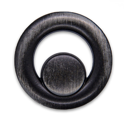 Double Circle Gunmetal Metal Button (Made in Italy)