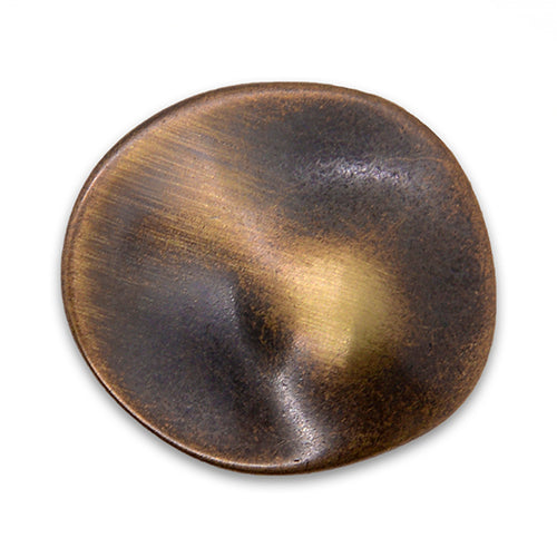Organically Shaped Antique Gold Metal Button (Made in Germany)