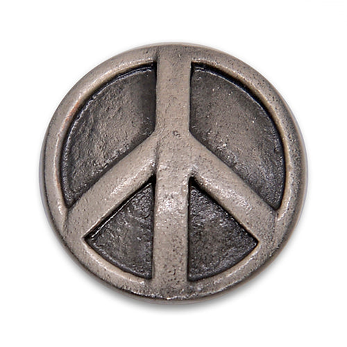 Peace Out Silver Metal Button (Made in USA)