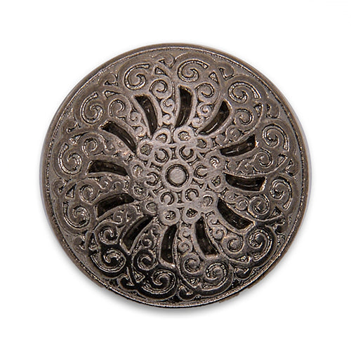 Filagreed Silver Metal Button (Made in Germany)