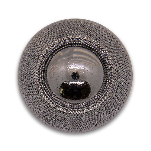 Domed Wide-Rimmed Silver Metal Button (Made in Spain)