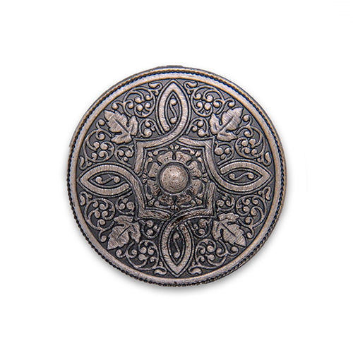 Elegant Shield Antique Silver Metal Button (Made in Germany)