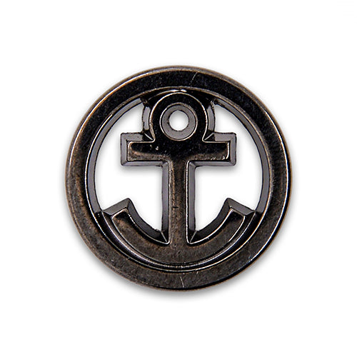 Open Anchor Gunmetal Metal Button (Made in Spain)