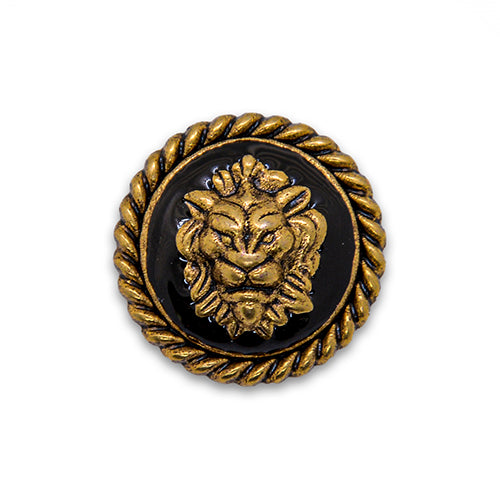 Versace-Style Gold & Black Metal Button (Made in Italy)