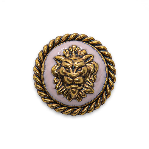 Versace-Style Gold & Pink Metal Button (Made in Italy)