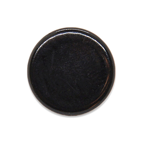 1/2" Glossy Black Enameled Metal Button (Made in Italy)
