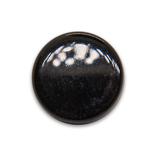 9/16" Glossy Black Enameled Metal Button (Made in Italy)