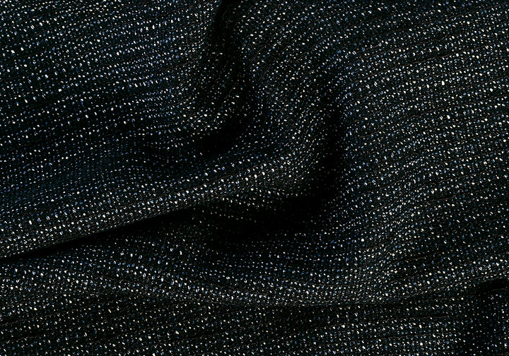 Slate Blue & Black Cotton Blend Suiting (Made in Italy)
