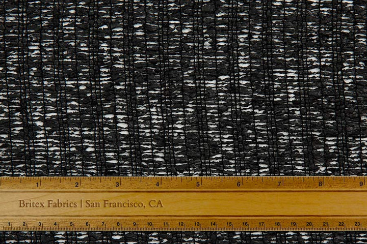 Sophisticated Black Open Weave Boucle (Made in Italy)