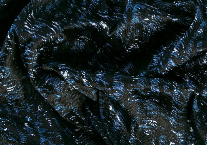Dramatic Designer Metallic Blue Lagoon Silk Blend Brocade
