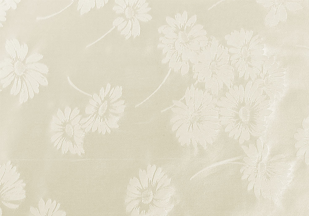 Ivory Tone-on-Tone Sunflower Polyester Taffeta