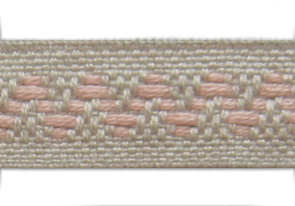 3/8" Subtle Peach Zig-Zag Woven Ribbon