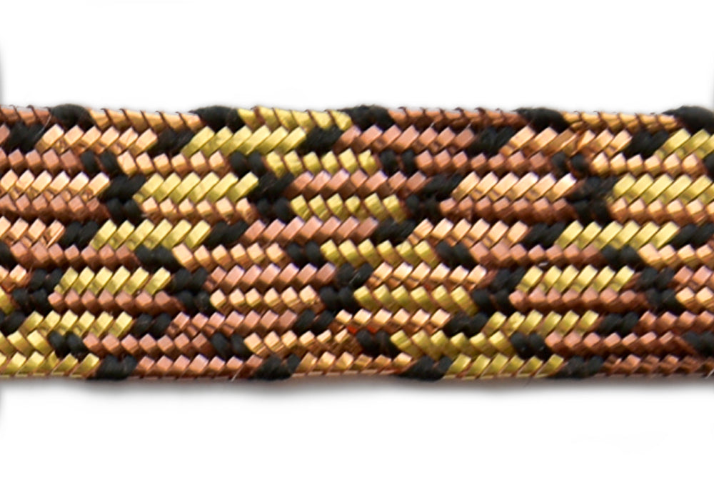1/2" Copper & Gold Metallic Stratification Woven Ribbon