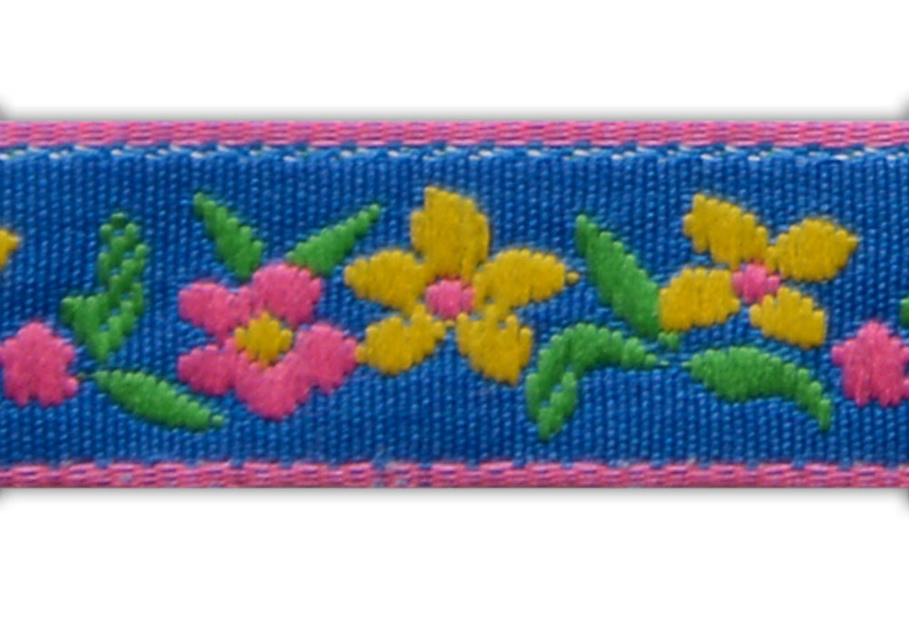 3/8" Mountain Forest Posies Woven Ribbon