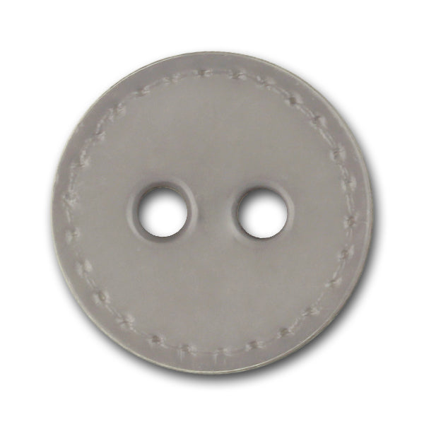 1 1/8" Faux-Stitched Dove Grey Plastic Button (Made in Italy)