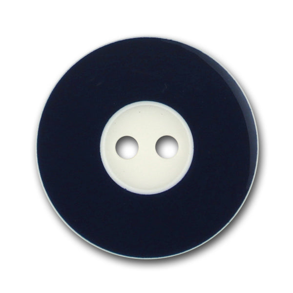 Navy Blue & White Plastic Button