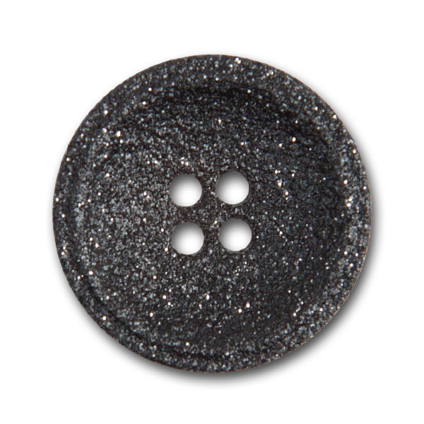 Glitter-Glitter Black Plastic Button