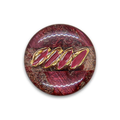 Wine & Gold Mock Chain Plastic Button