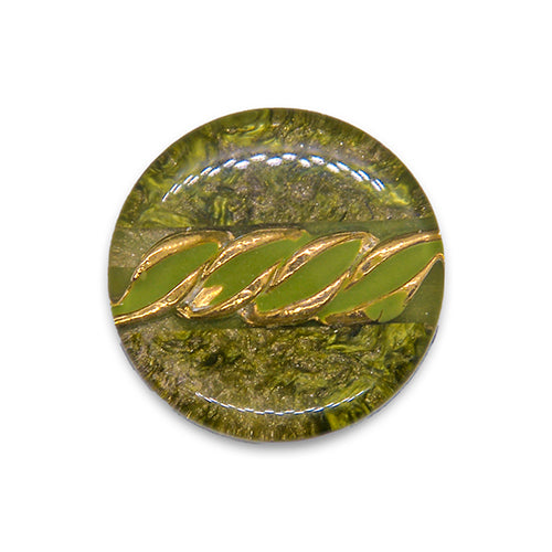 Moss & Gold Mock Chain Plastic Button