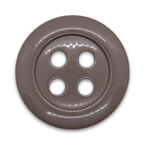 1 1/2" 4-Hole Glossy Taupe Plastic Button