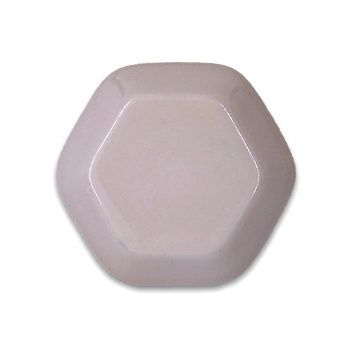 White Hexagon Plastic Button