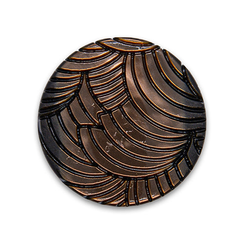 Art Deco-Inspired Bronzed Brown Plastic Button
