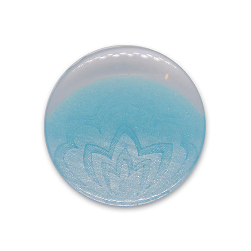 Lotus Sky & Clear Plastic Button