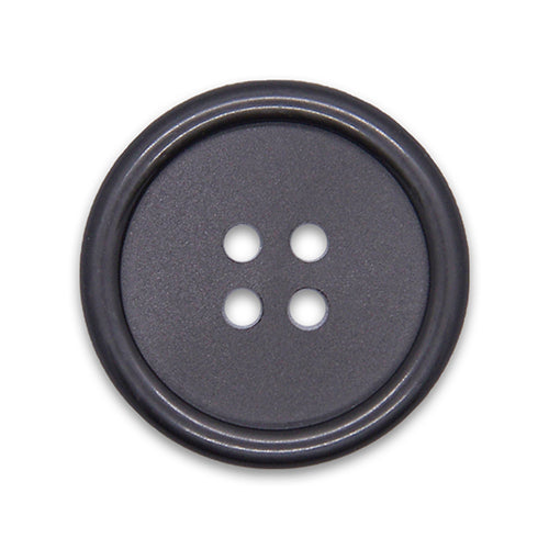 4-Hole Charcoal Grey Plastic Button