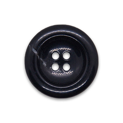 4-Hole Deep Black Plastic Button