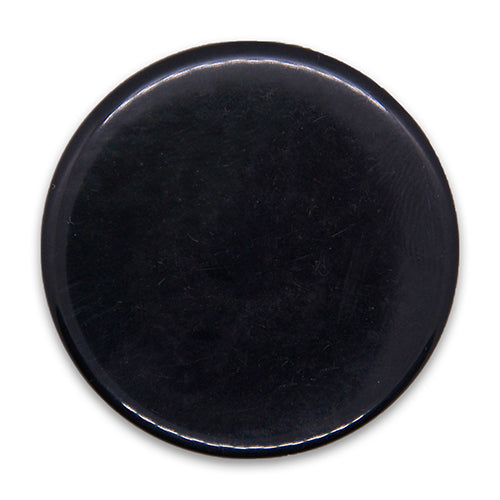 1 3/4" Flat Black Plastic Button