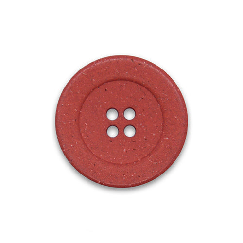 4-Hole Speckled Brick Red Plastic Button