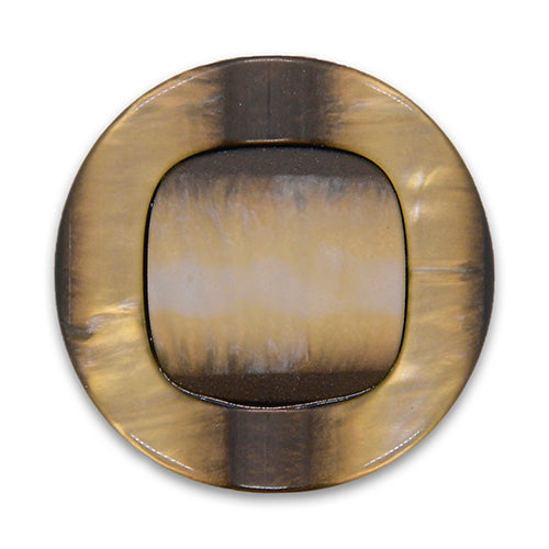 Golden Coffee Squared Plastic Button