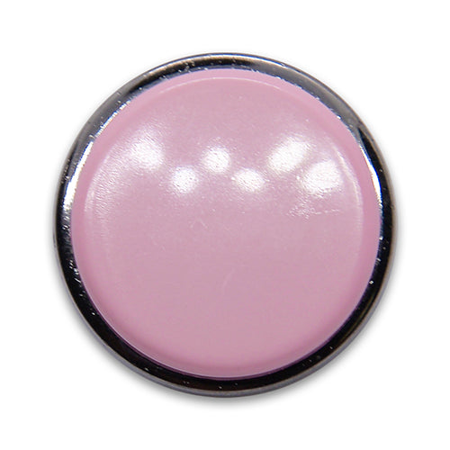 Rosebud & Silver Plastic Button (Made in Italy)