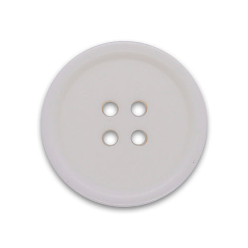 4-Hole Snowy White Plastic Button (Made in Italy)